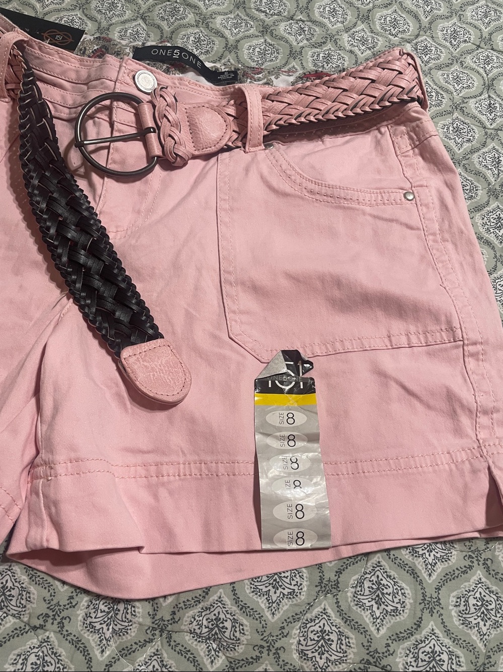 BNWT ONE5ONE belted in Dusky Pink short SIZE #8 - Picture 4 of 5